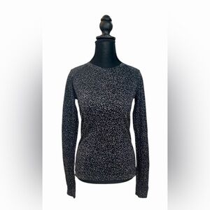 Athleta Women's Black and White Speckled Athletic Top